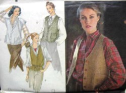 7156 VOGUE LOOSE BUTTON V-VEST LENGTHS 1970S PATTERN 8, 10